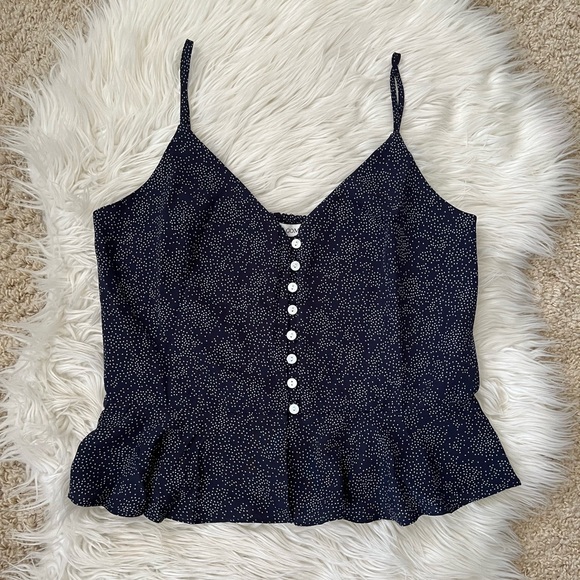 Heartloom Tops - {Heartloom} Dotted Peplum Tank in Navy - Women's Small - NWT